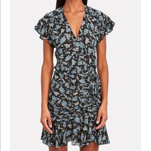 Veronica Beard Marla ruched silk floral dress size 4